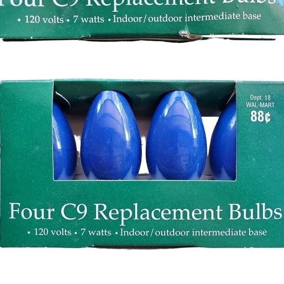 Holiday Time 4 Boxes BLUE C9 Replacement Bulbs Indoor outdoor intermediate base - Picture 3 of 6